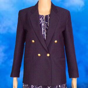 CLASS CLUB for DILLARD'S size 12 navy-blue blazer polyester/wool dry clean only